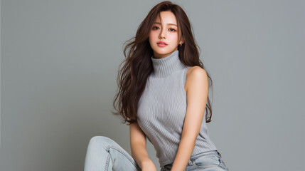 美女, 女性, 美しい, 顔, モデル, 日本, 韓国, 中国, アジア, カフェ, ファッション