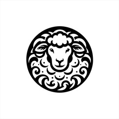 Sheep head illustration