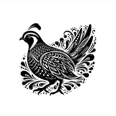 Fototapeta premium Quail bird illustration