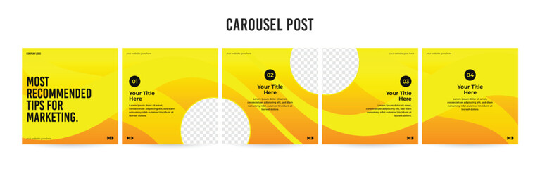 Stunning Carousel Post Template, Editable Social Media Layout Design, business Instagram & Linkedin Carousel Post, Template eps 10.	