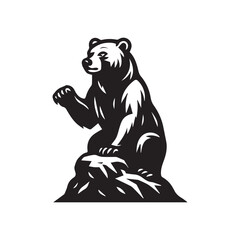 Vector Bear head black and white designs