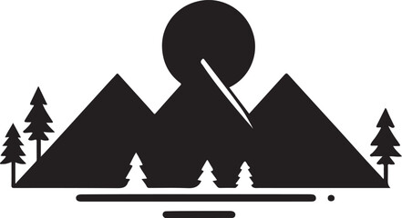 Mountain Peaks Vector Collection – Wilderness and Alpine Clipart Silhouettes

