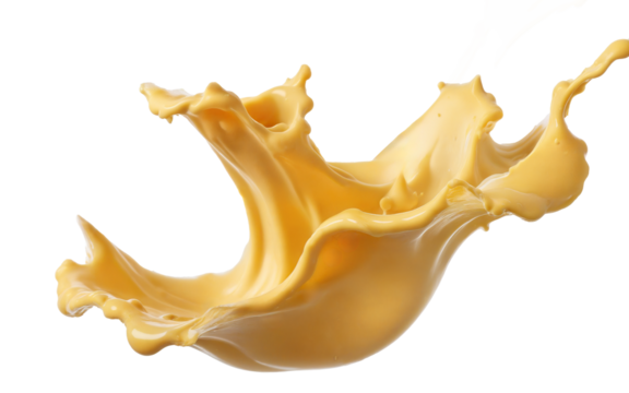 stretchy cheese sauce splash on transparent background