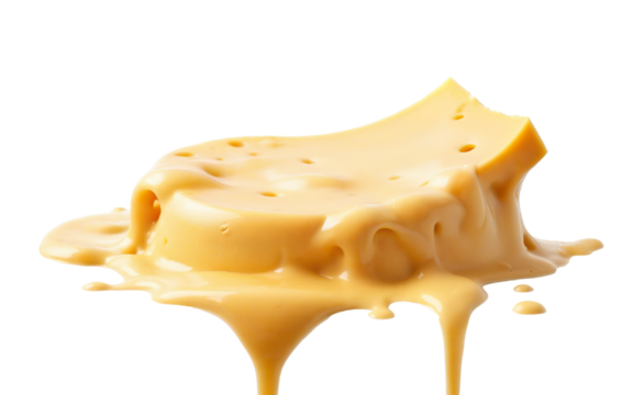 stretchy cheese sauce splash on transparent background
