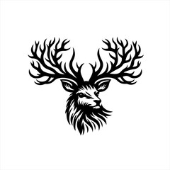 Obraz premium Majestic deer head with antlers