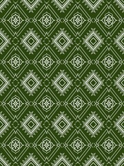 Green White Intricate Geometric Seamless Pattern