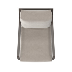 Modern Metal Frame Armchair Isolated Top Down View 3D Render