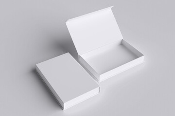 Magnetic Box White Background For Mockup Template