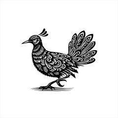 Fototapeta premium Ornate bird illustration isolated on white