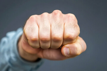 Fototapeta premium Frustrated individual expressing emotion with clenched fists