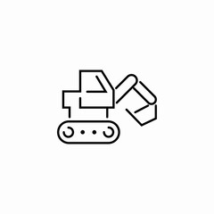 excavator digging machine icon sign vector