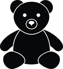 Teddy Bear Vector Silhouette Art Icon
