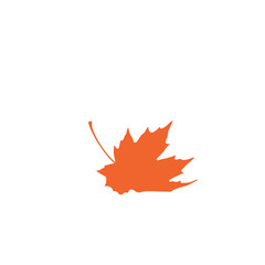 Single Orange Maple Leaf Icon. Autumn Season Fall Foliage Graphic Design Element.