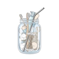 still life in a glass jar