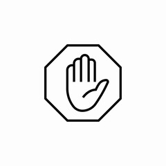 stop hand symbol icon sign vector