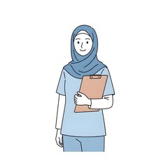 vector illustration of a muslim female doctor
