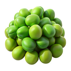 Pile of fresh green plums isolated on transparent background