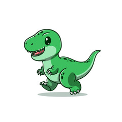 cute tyranosaurus trex walking cartoon