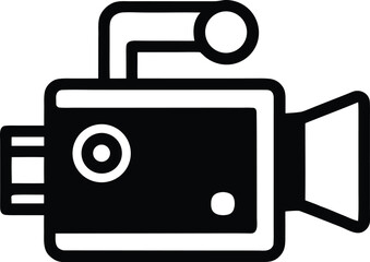 Video Camera Vector Silhouette Art Icon
