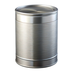 A single silver metal food can with a textured surface against.