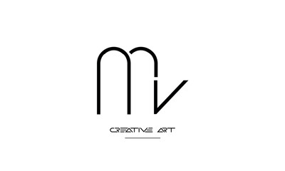 MV, VM, M, V abstract letters logo monogram