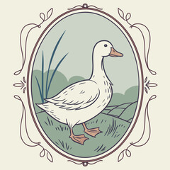 vector illustration of a duck