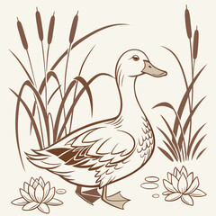 vector illustration of a duck