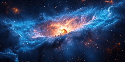 Majestic cosmic cloud with vibrant colors illuminating the depths of space
