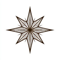 Intricate star design with symmetrical leaf patterns crafted for artistic decor or logo use