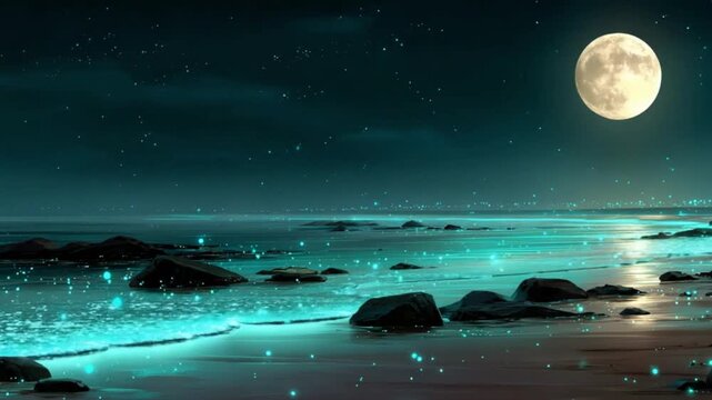 Luminescent Night Beach