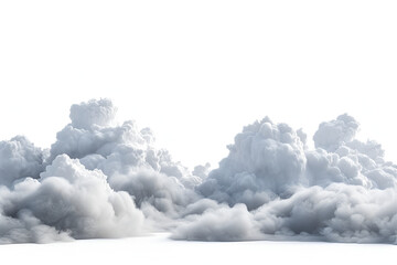White fluffy cloudscape isolated background