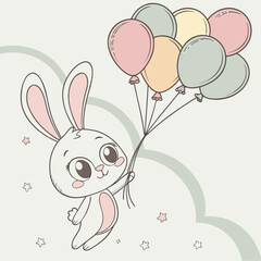 rabbit with ballons