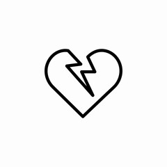 broken heart icon sign vector