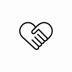 heart with handshake icon sign vector