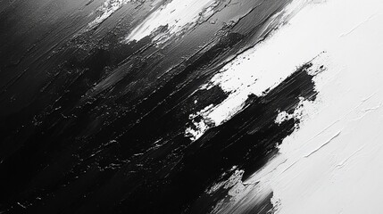 Charcoal abstract texture, thick and expressive brushstrokes, dynamic black and white contrast, modern art style background. Artistic rough pattern