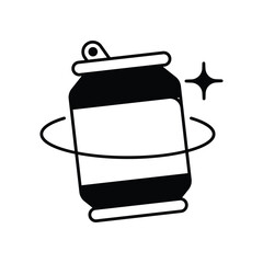 Soda Can glyph icon with white background vector stock illustration