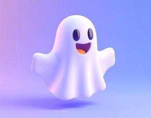 Obraz premium Cute 3D Ghost Character for Halloween