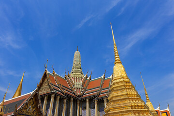 Fototapeta premium Places inside Wat Phra Kaew Grand Palace. Here are the main tourist attractions in Bangkok, Thailand.