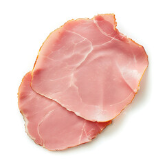 Slices of Deli Meat on White Background