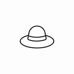 broad brimmed hat icon sign vector