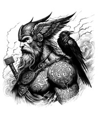Viking warrior Odin	