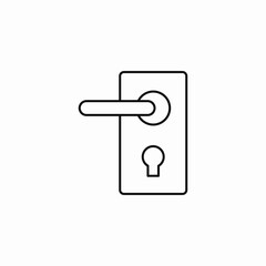 door handle lock icon sign vector