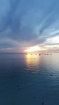 Paraw sailboat drone sunset beach Boats Cruising