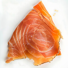 Sliced Smoked Salmon Arranged in a Spiral Pattern