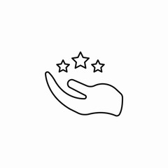 hand holding stars icon sign vector