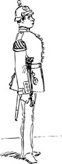 Vintage Illustration of a Soldier in Uniform