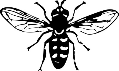 Vintage Ornate Bee Illustration