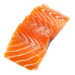 Fresh Salmon Fillet with Distinctive Orange Color and White Striations