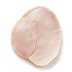 Slice of Deli Meat on White Background