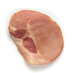 Slice of Cured Ham with Marbled Texture